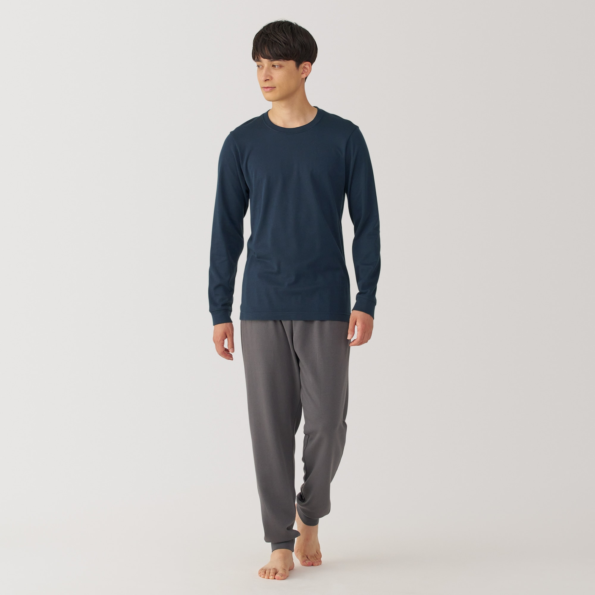 紳士　あったか綿　厚手　クルーネック長袖Ｔシャツ