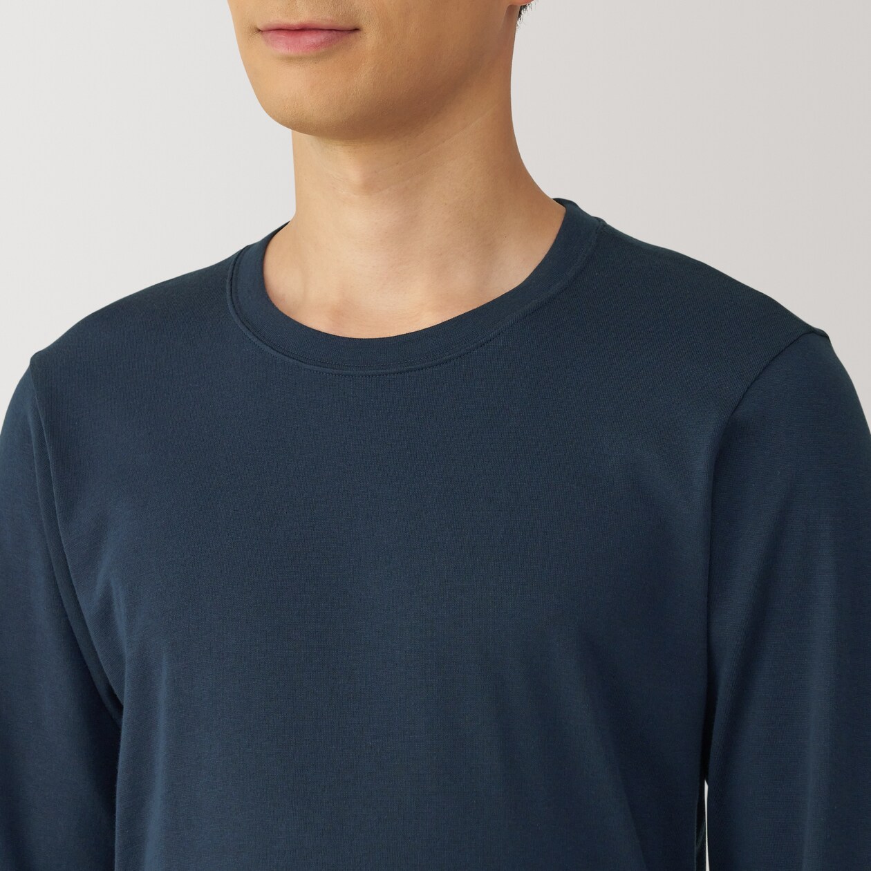 紳士　あったか綿　厚手　クルーネック長袖Ｔシャツ