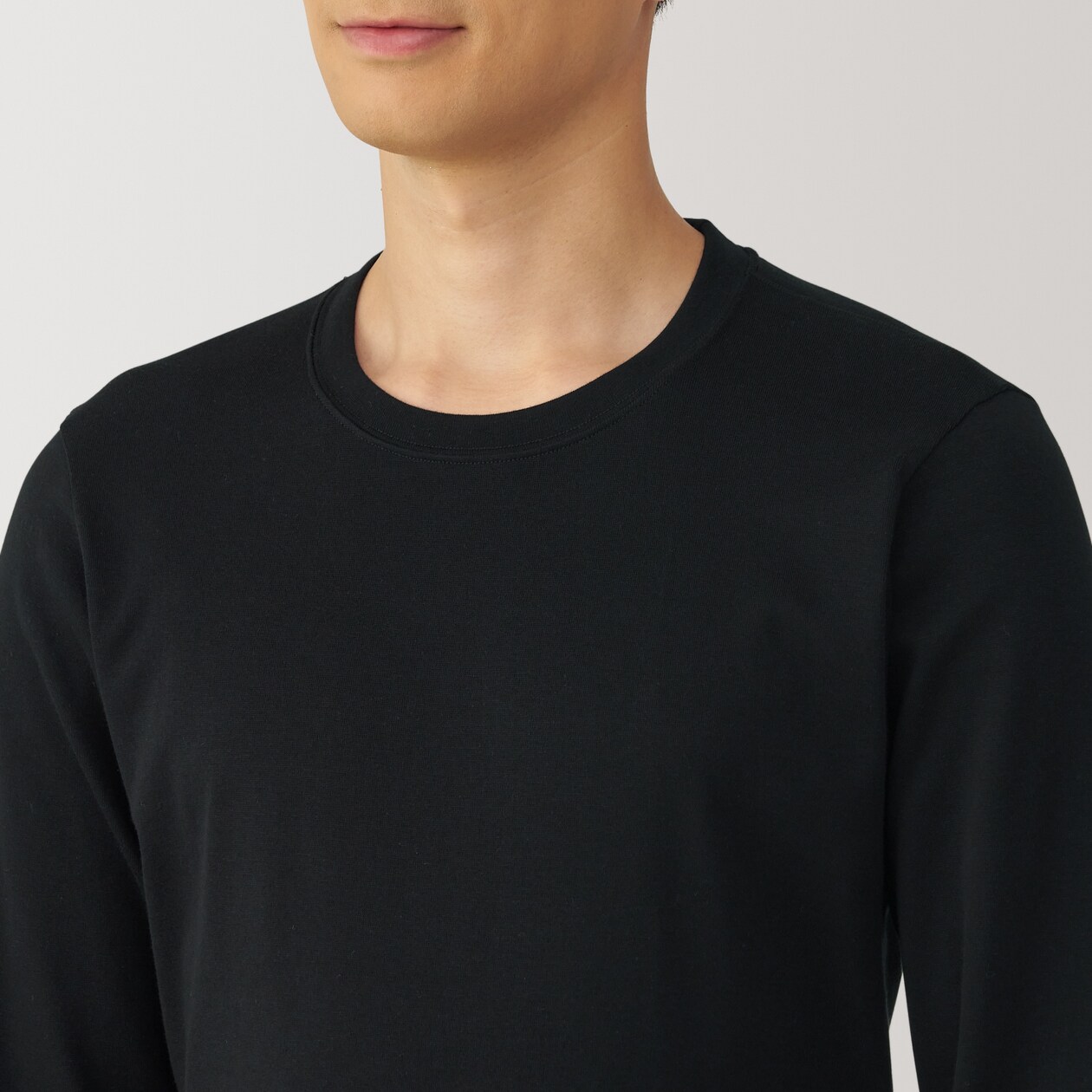 紳士　あったか綿　厚手　クルーネック長袖Ｔシャツ