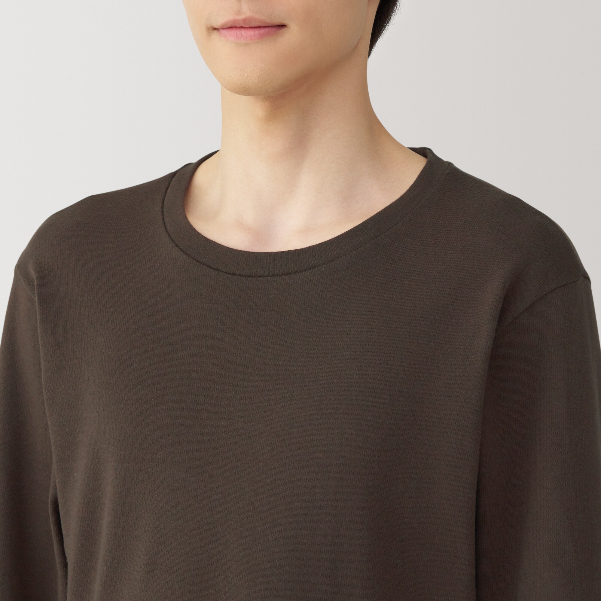 紳士　あったか綿　ウールクルーネック長袖Ｔシャツ