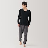 紳士　あったか綿　ウールＶネック長袖Ｔシャツ