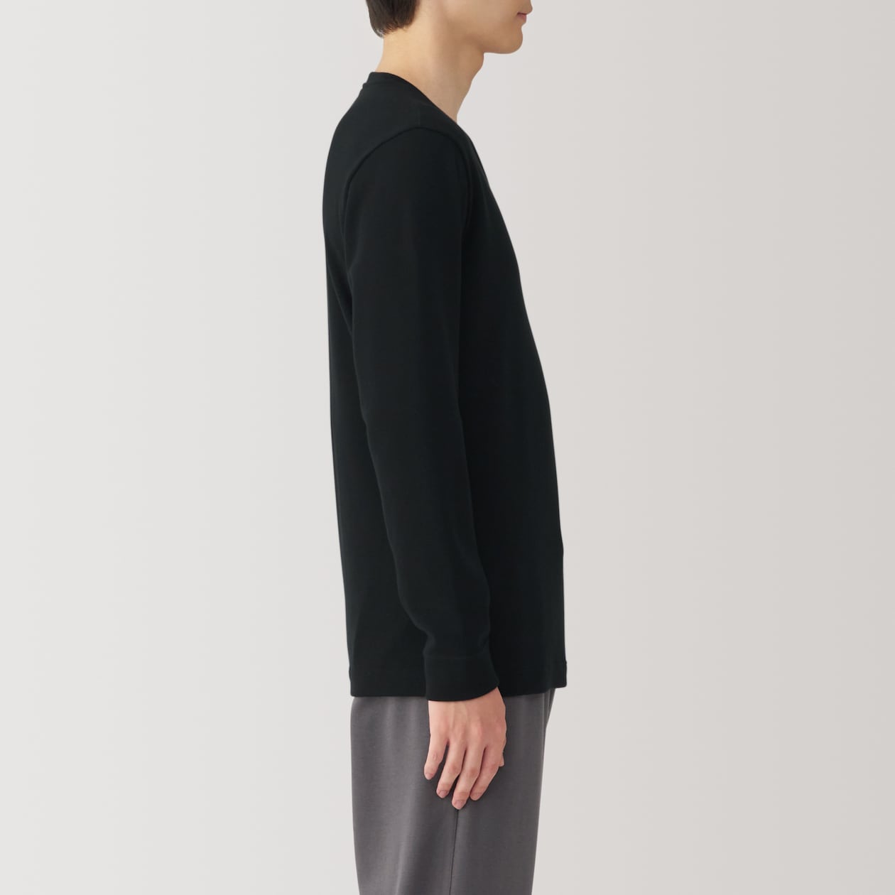 紳士　あったか綿　ウールＶネック長袖Ｔシャツ