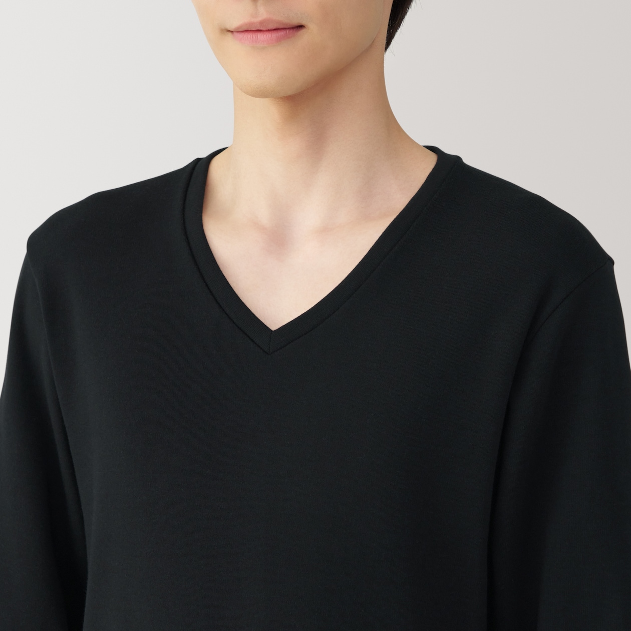 紳士　あったか綿　ウールＶネック長袖Ｔシャツ