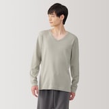紳士　あったか綿　ウールＶネック長袖Ｔシャツ