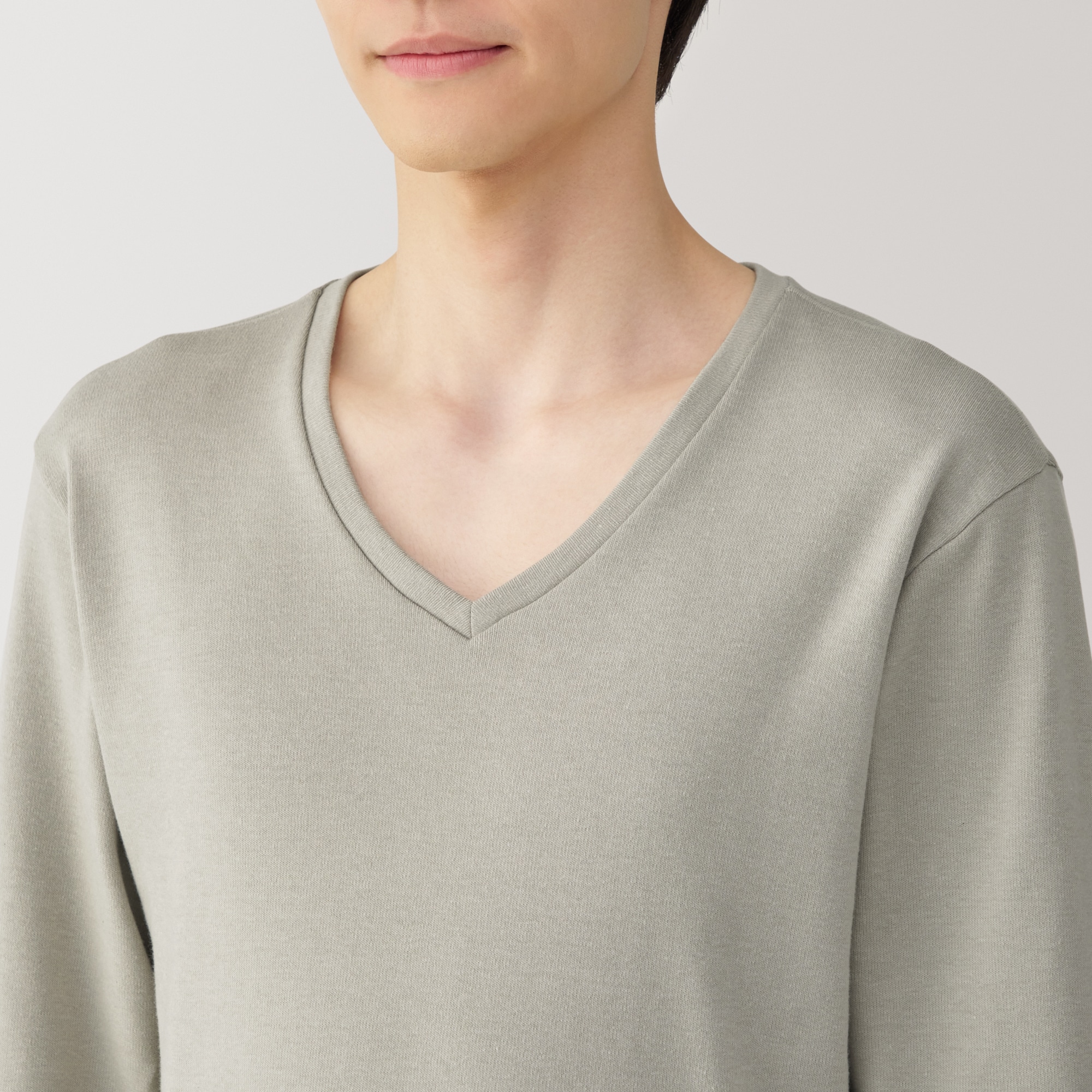 紳士　あったか綿　ウールＶネック長袖Ｔシャツ