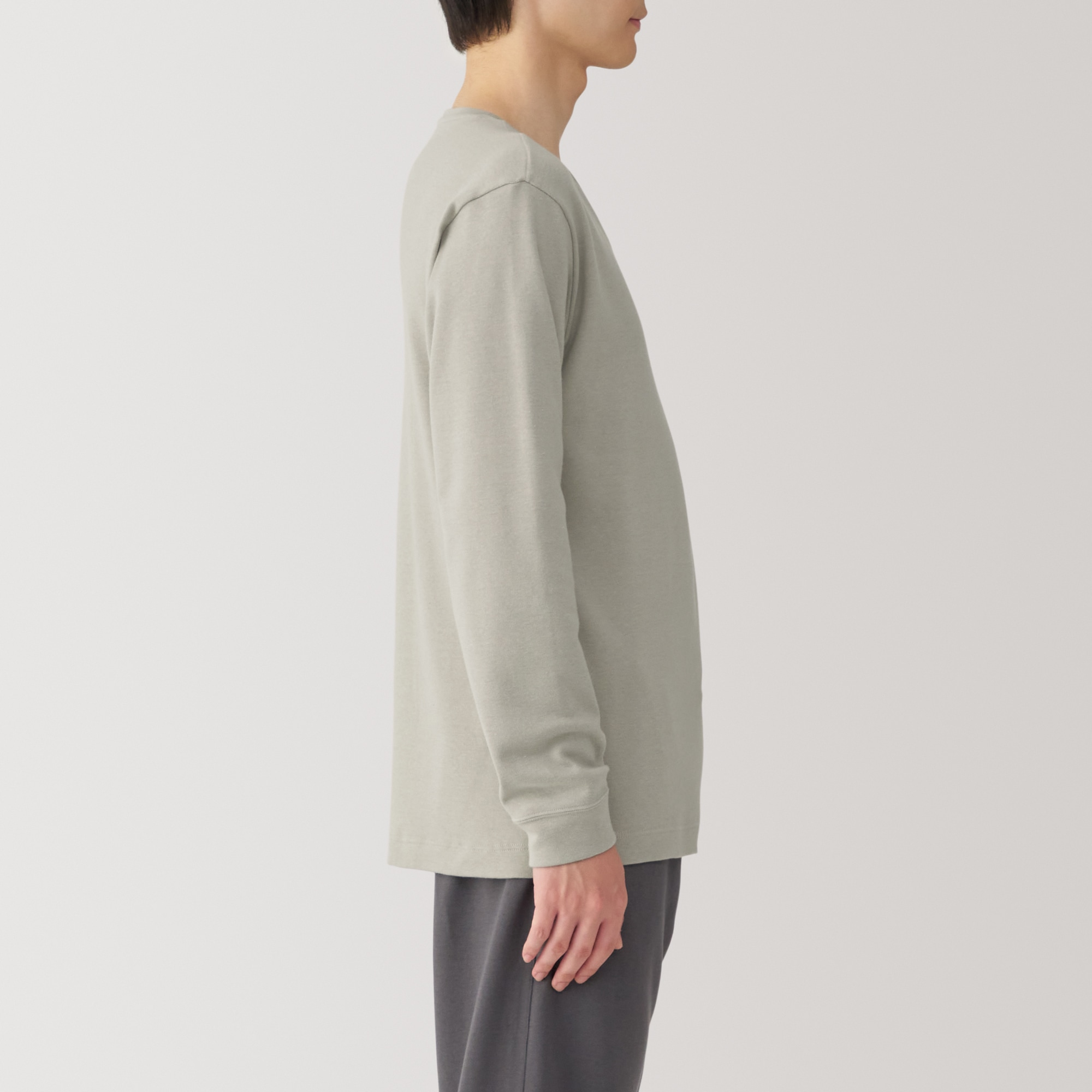 紳士　あったか綿　ウールＶネック長袖Ｔシャツ