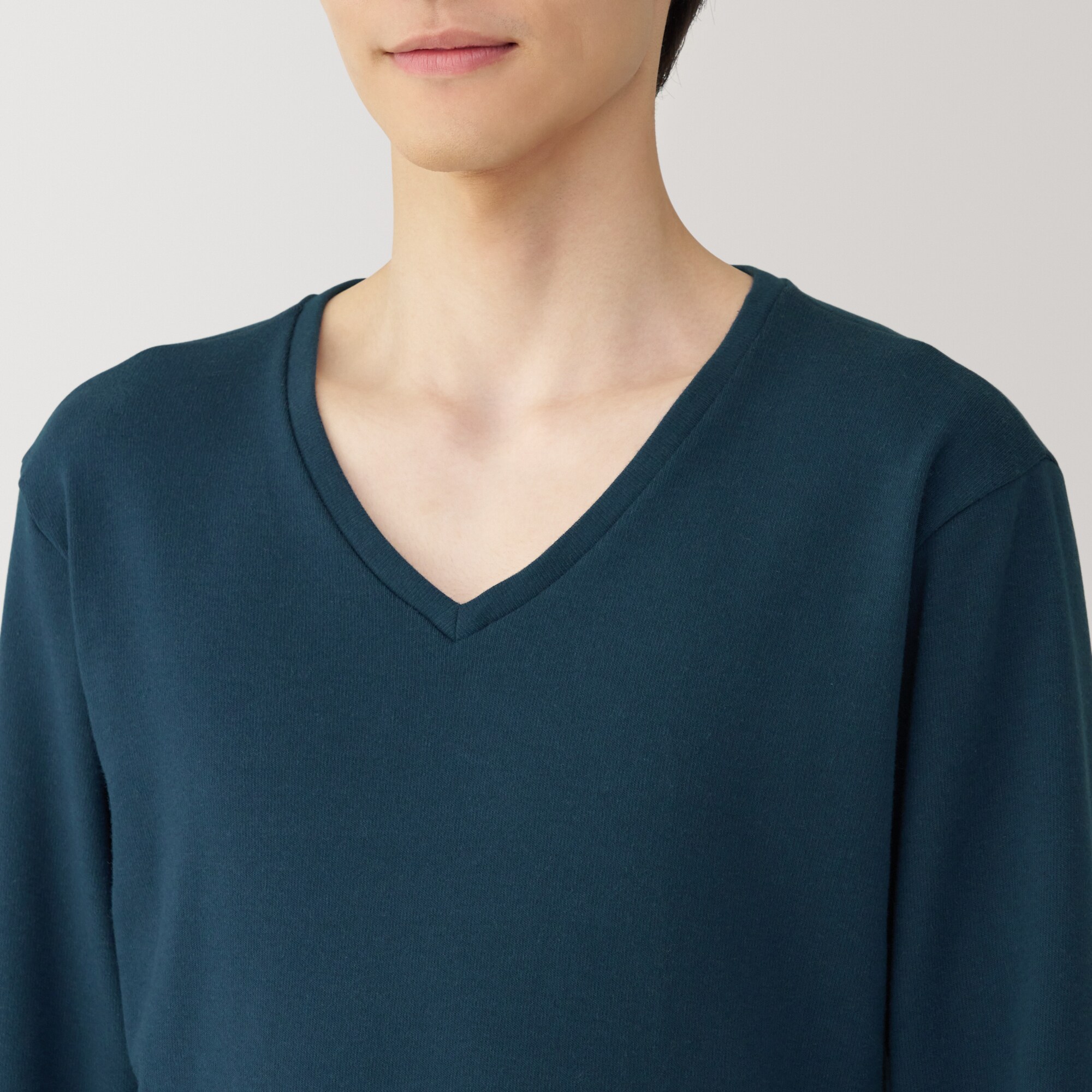 紳士　あったか綿　ウールＶネック長袖Ｔシャツ