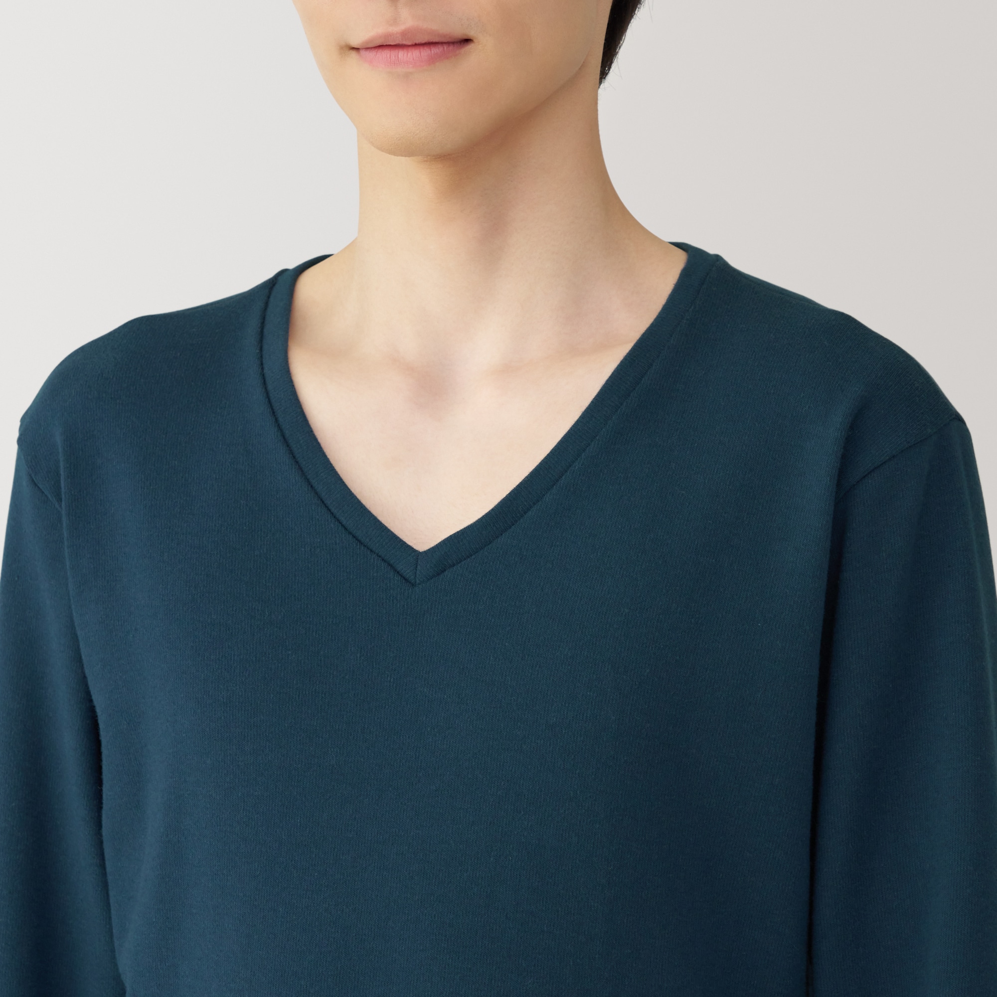 紳士　あったか綿　ウールＶネック長袖Ｔシャツ
