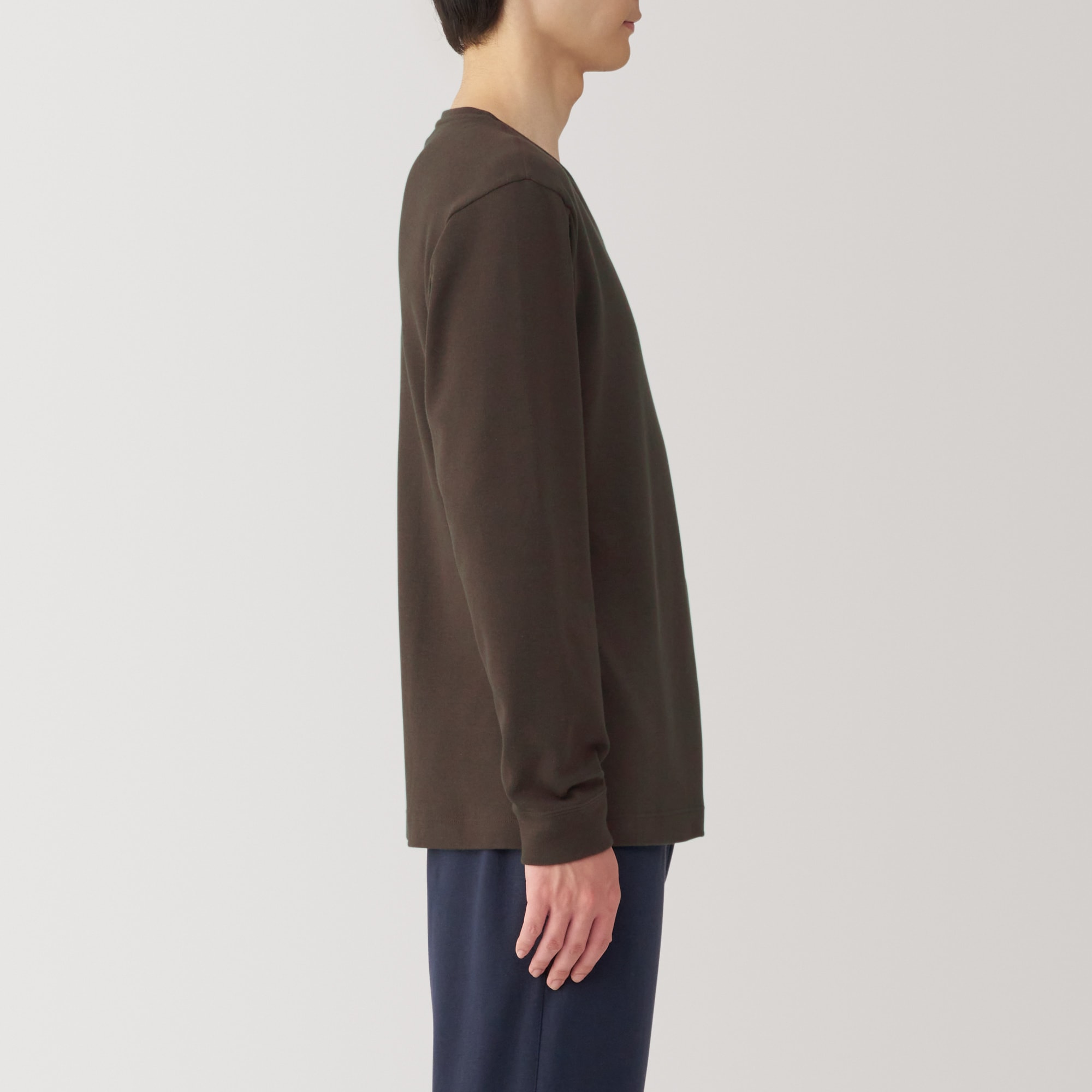 紳士　あったか綿　ウールＶネック長袖Ｔシャツ