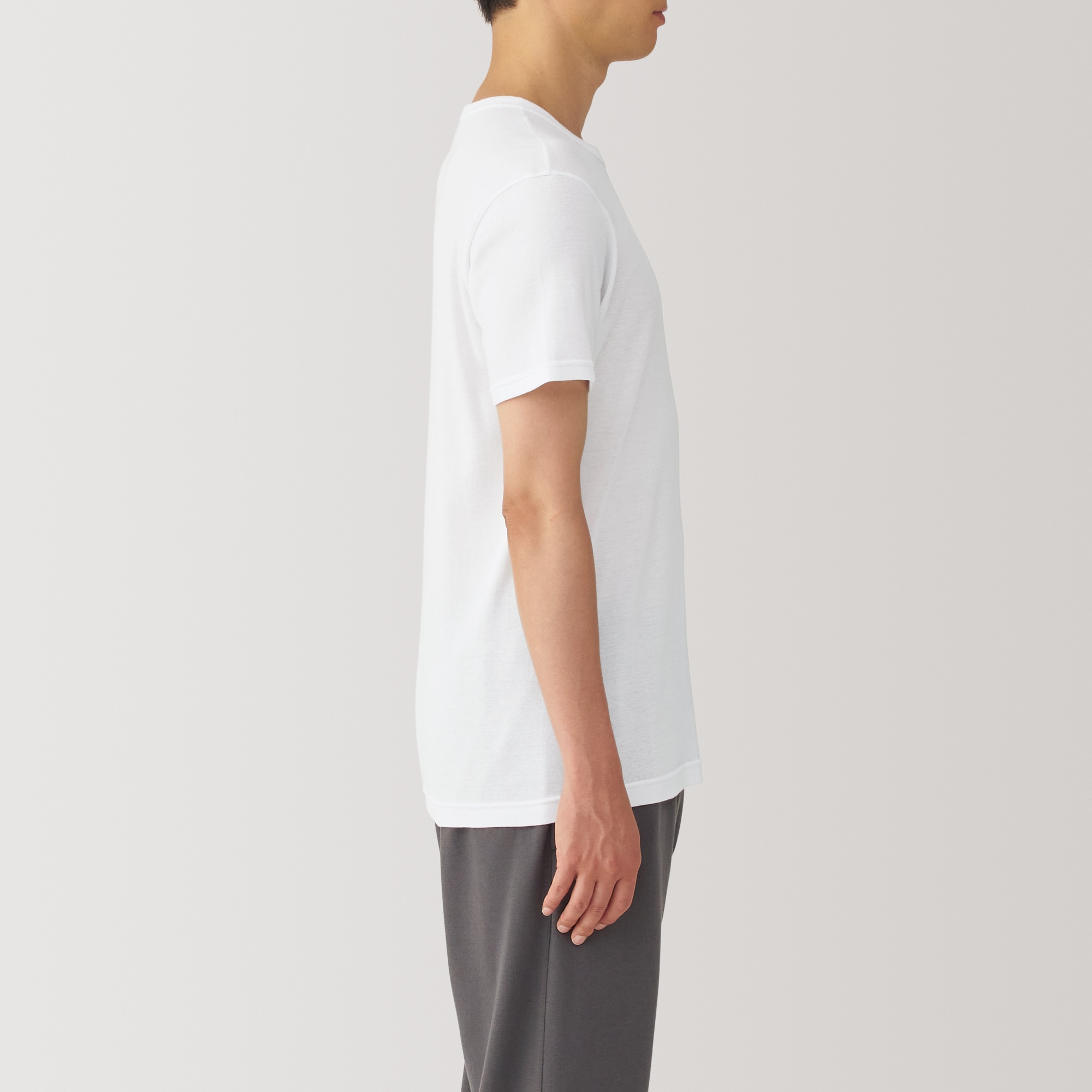 紳士　あったか綿　クルーネック半袖Ｔシャツ