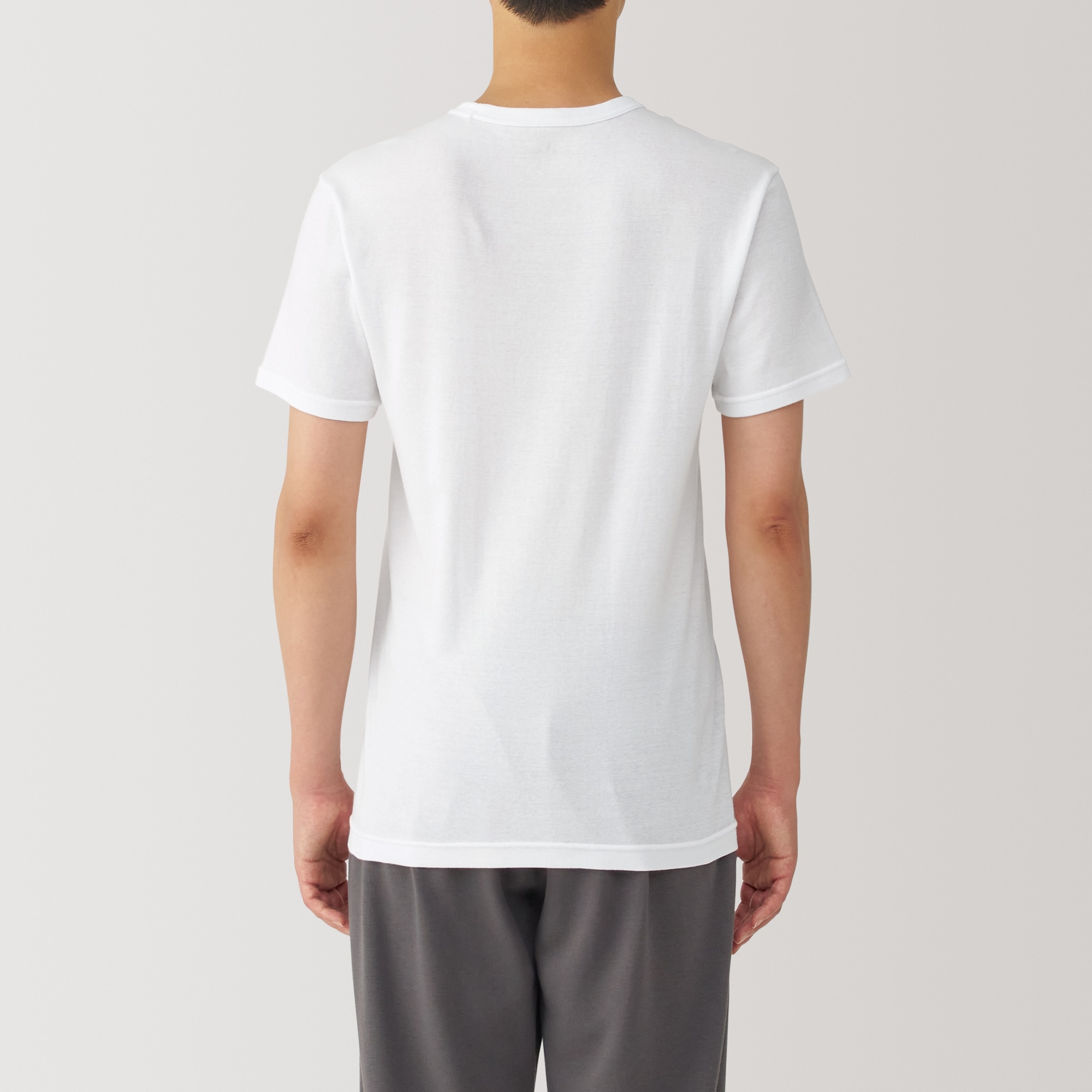 紳士　あったか綿　クルーネック半袖Ｔシャツ