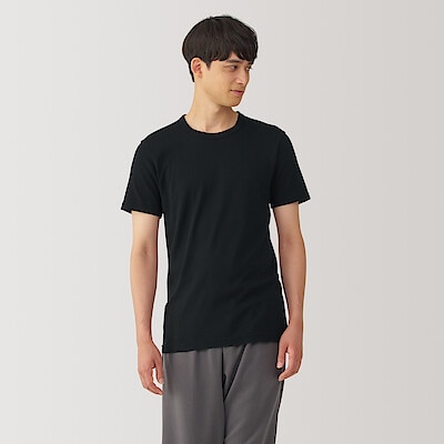 紳士　あったか綿　クルーネック半袖Ｔシャツ