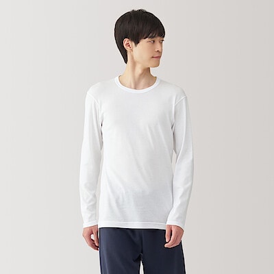 紳士　あったか綿　クルーネック長袖Ｔシャツ