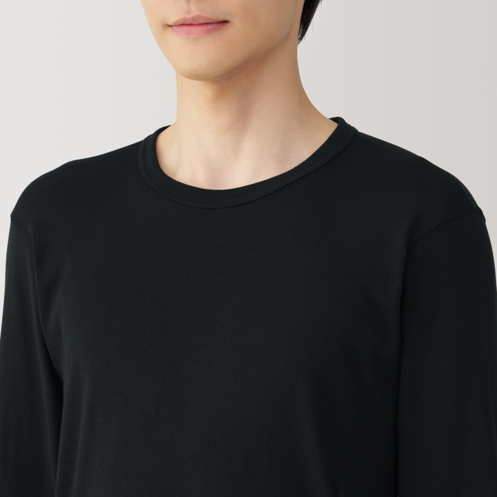 紳士　あったか綿　クルーネック長袖Ｔシャツ