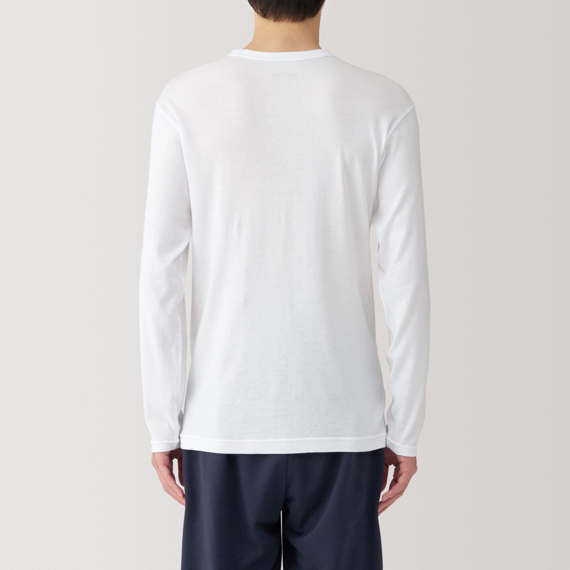 紳士　あったか綿　クルーネック長袖Ｔシャツ