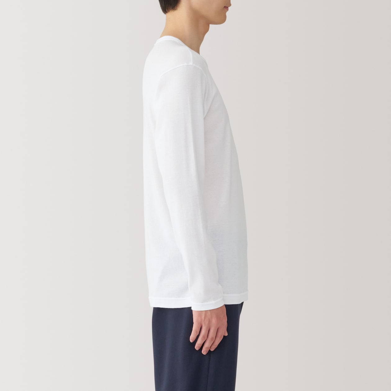 紳士　あったか綿　クルーネック長袖Ｔシャツ