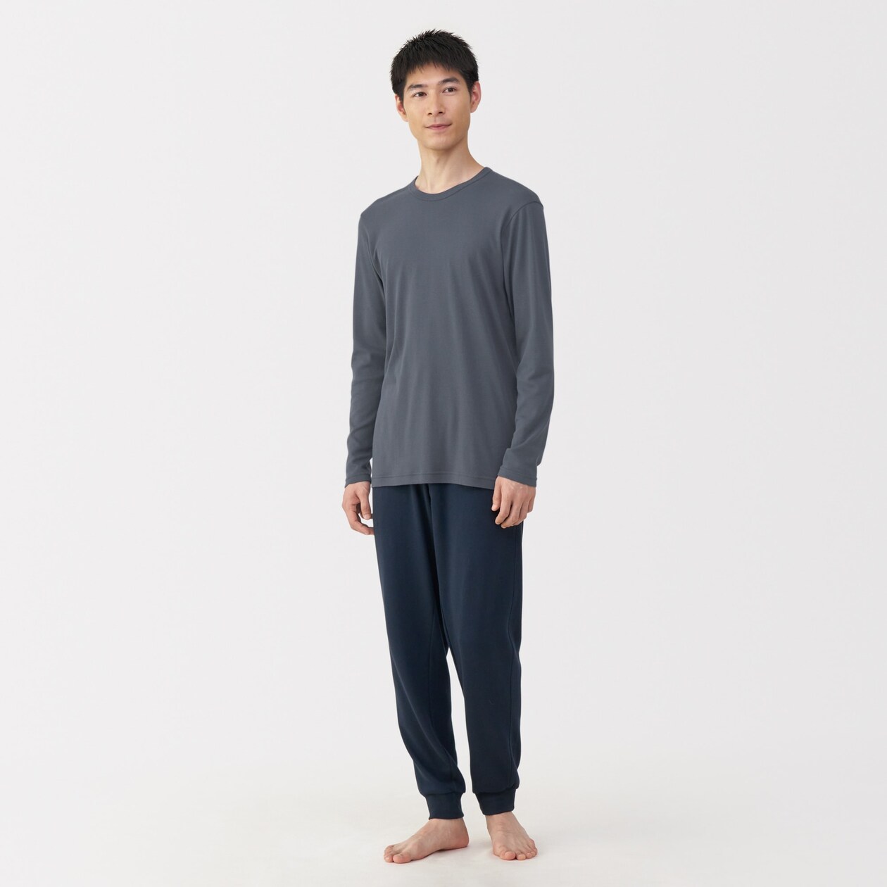 紳士　あったか綿　クルーネック長袖Ｔシャツ