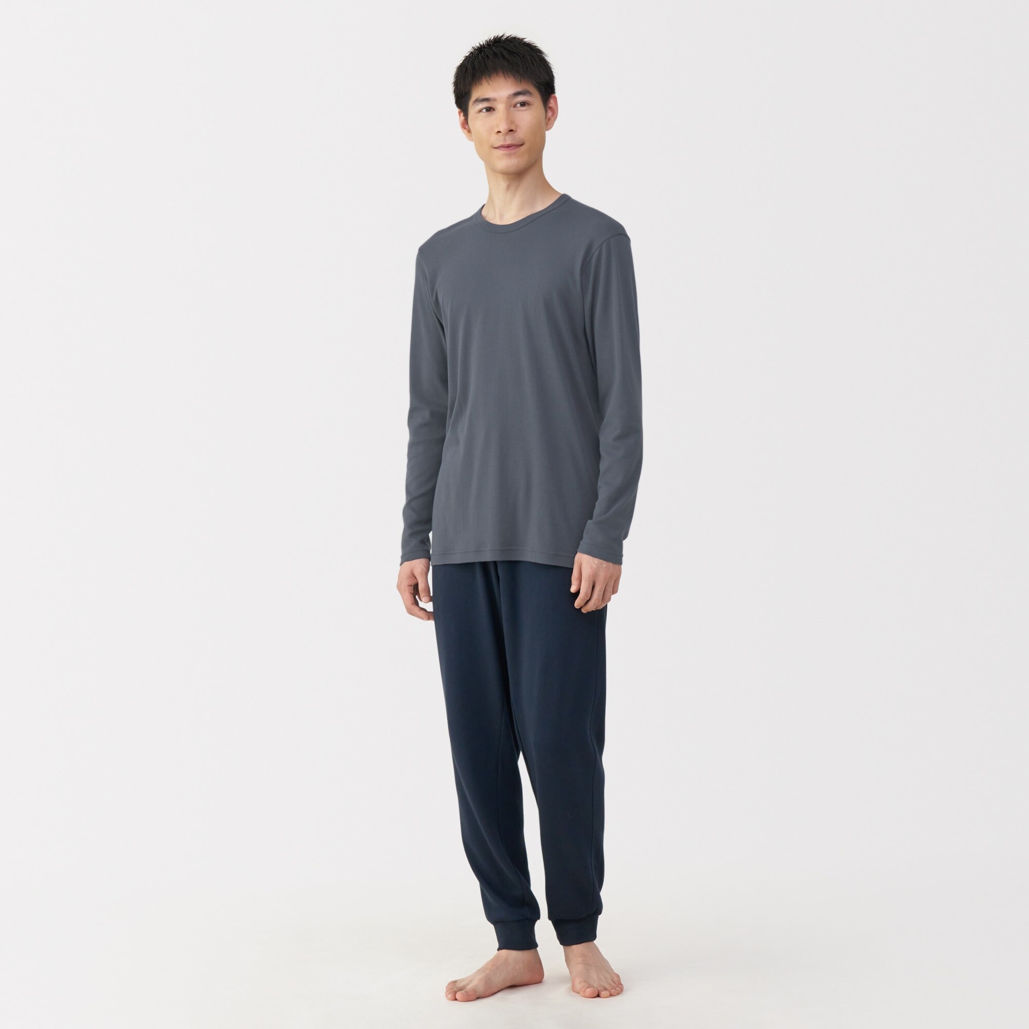 紳士　あったか綿　クルーネック長袖Ｔシャツ