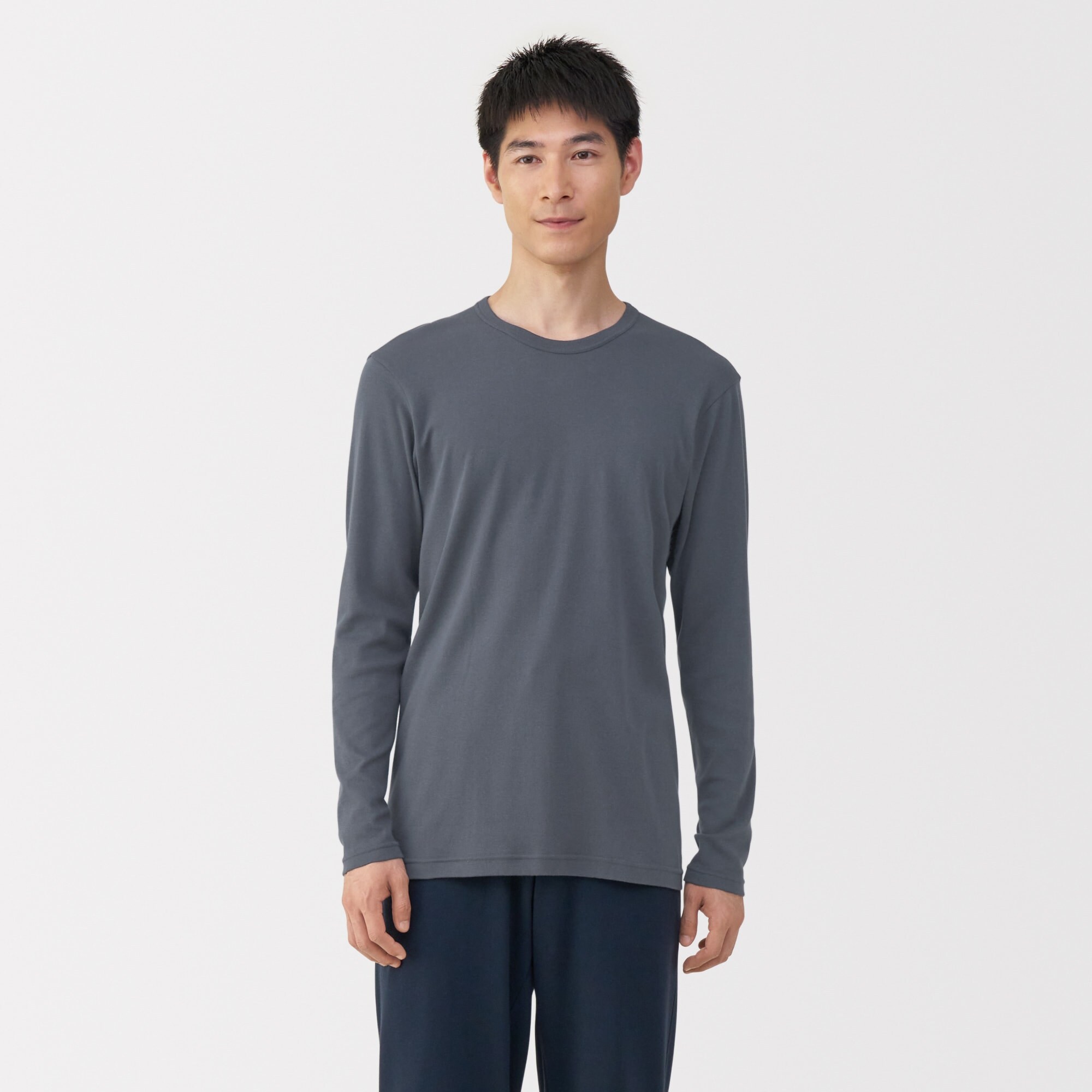 紳士　あったか綿　クルーネック長袖Ｔシャツ