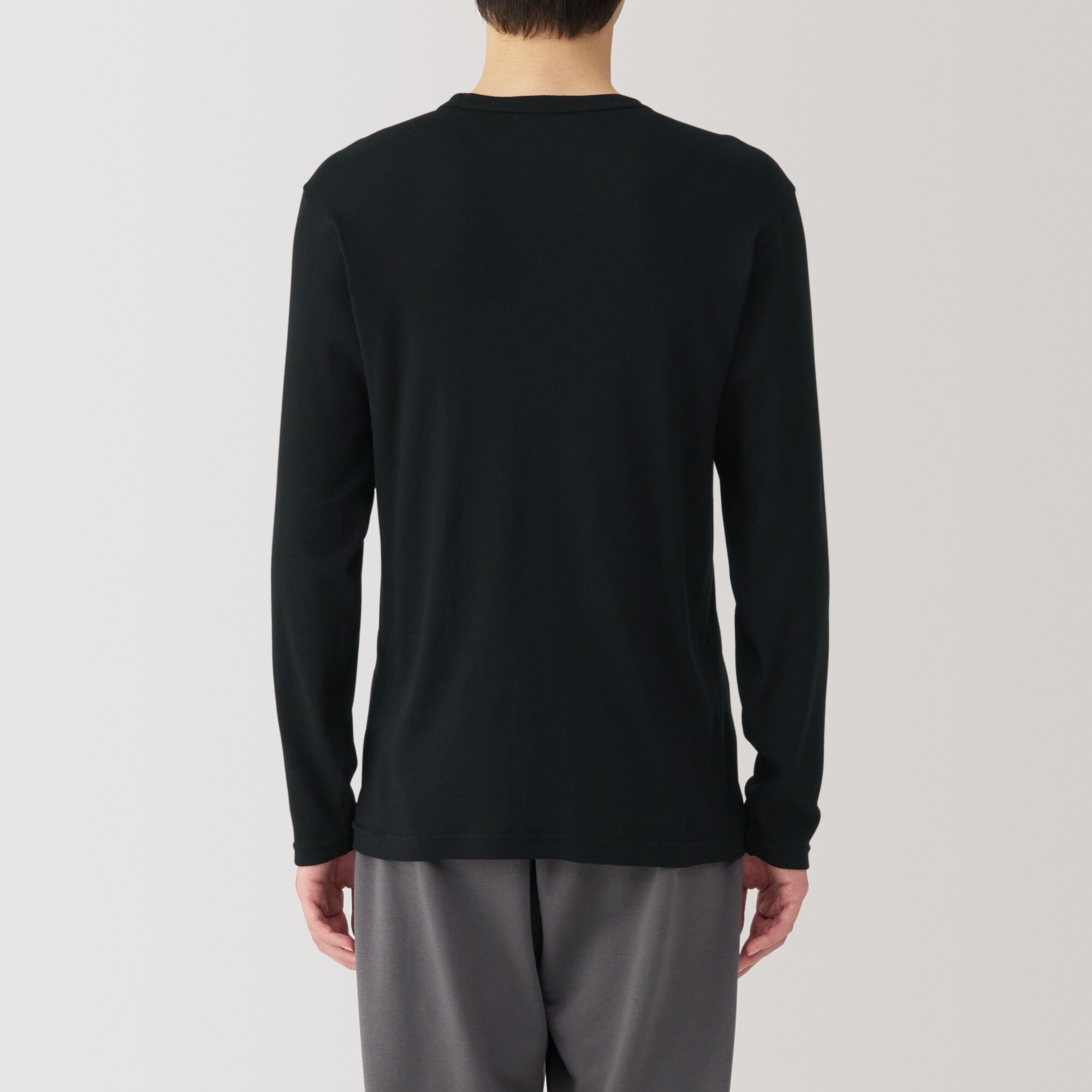 紳士　あったか綿　クルーネック長袖Ｔシャツ