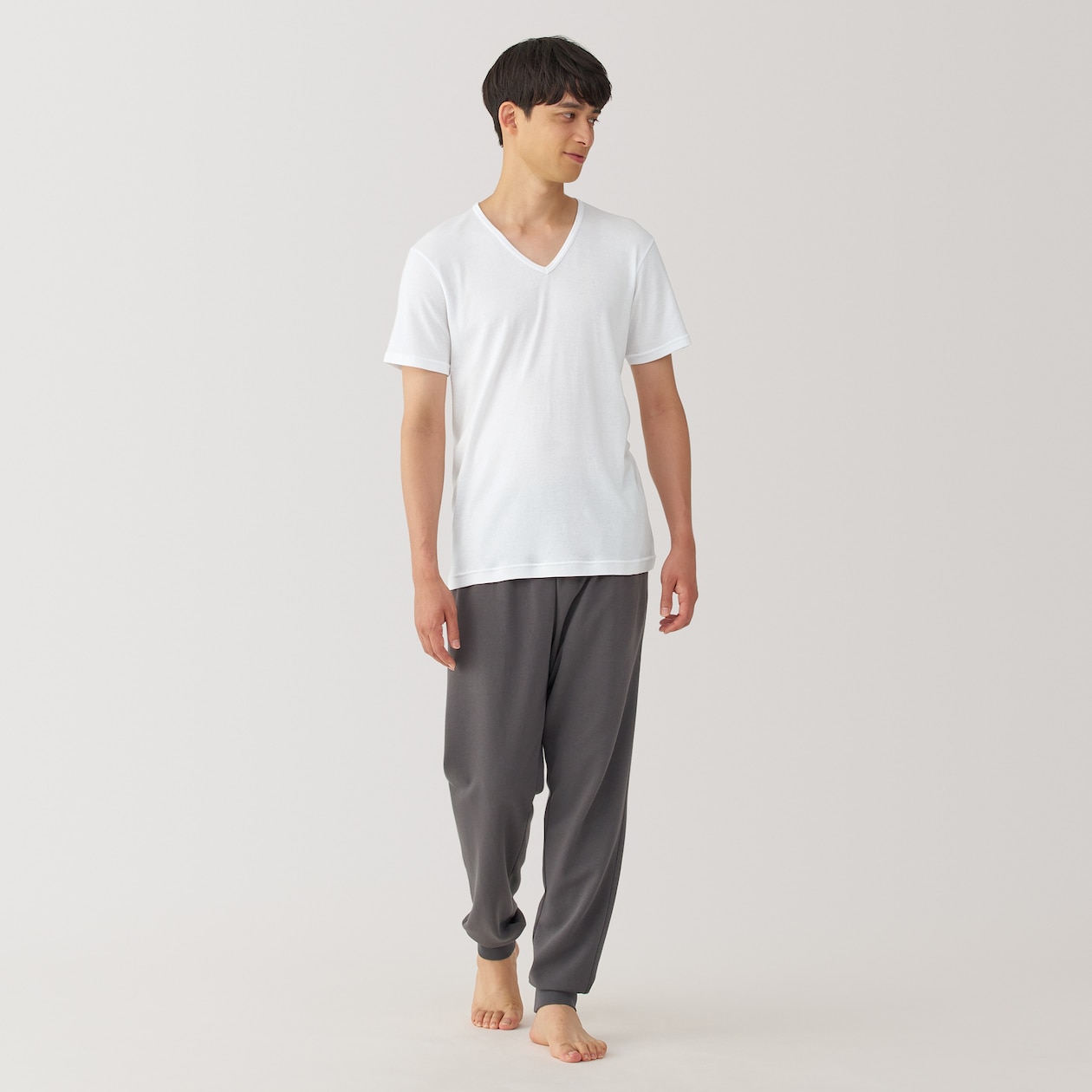 紳士　あったか綿　Ｖネック半袖Ｔシャツ