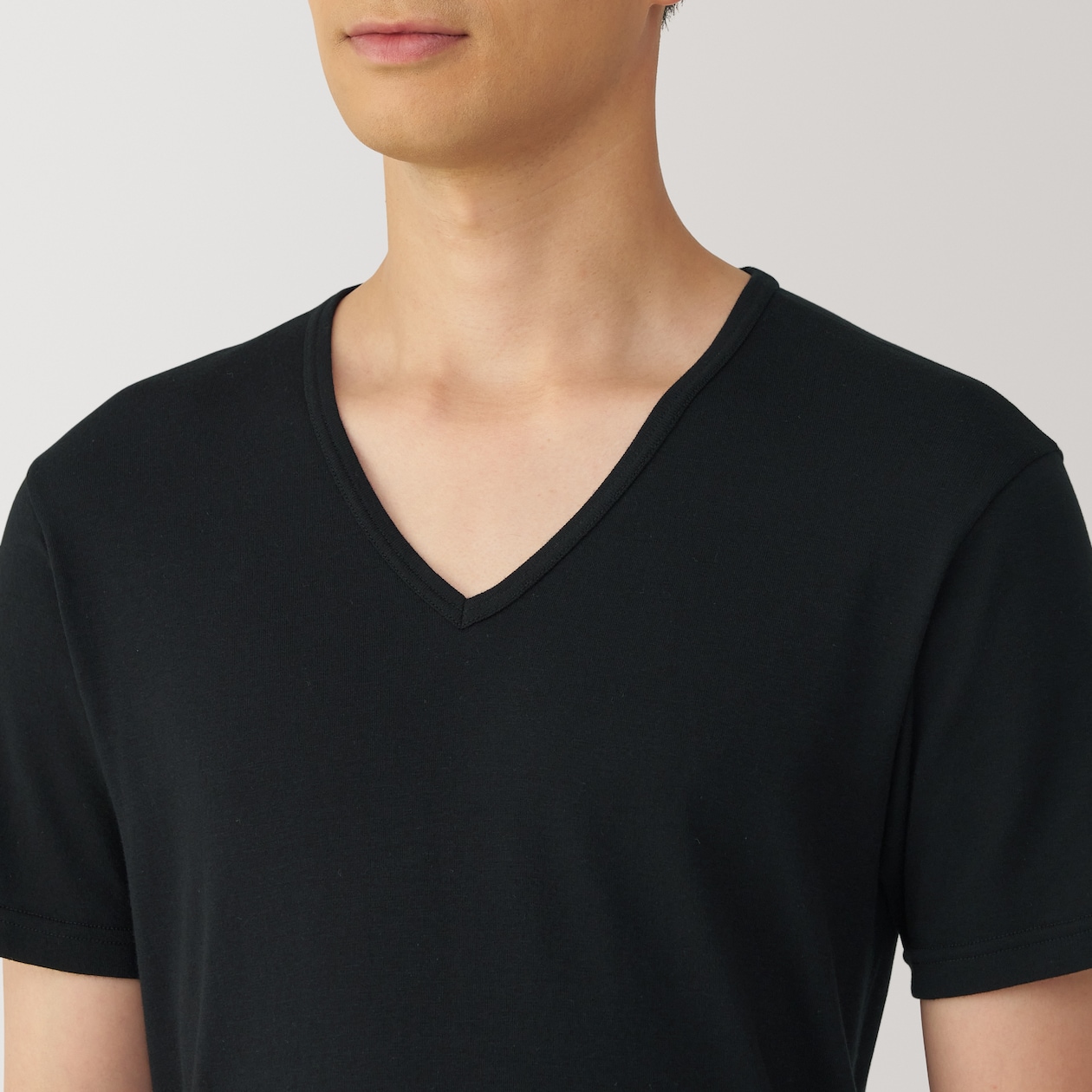 紳士　あったか綿　Ｖネック半袖Ｔシャツ