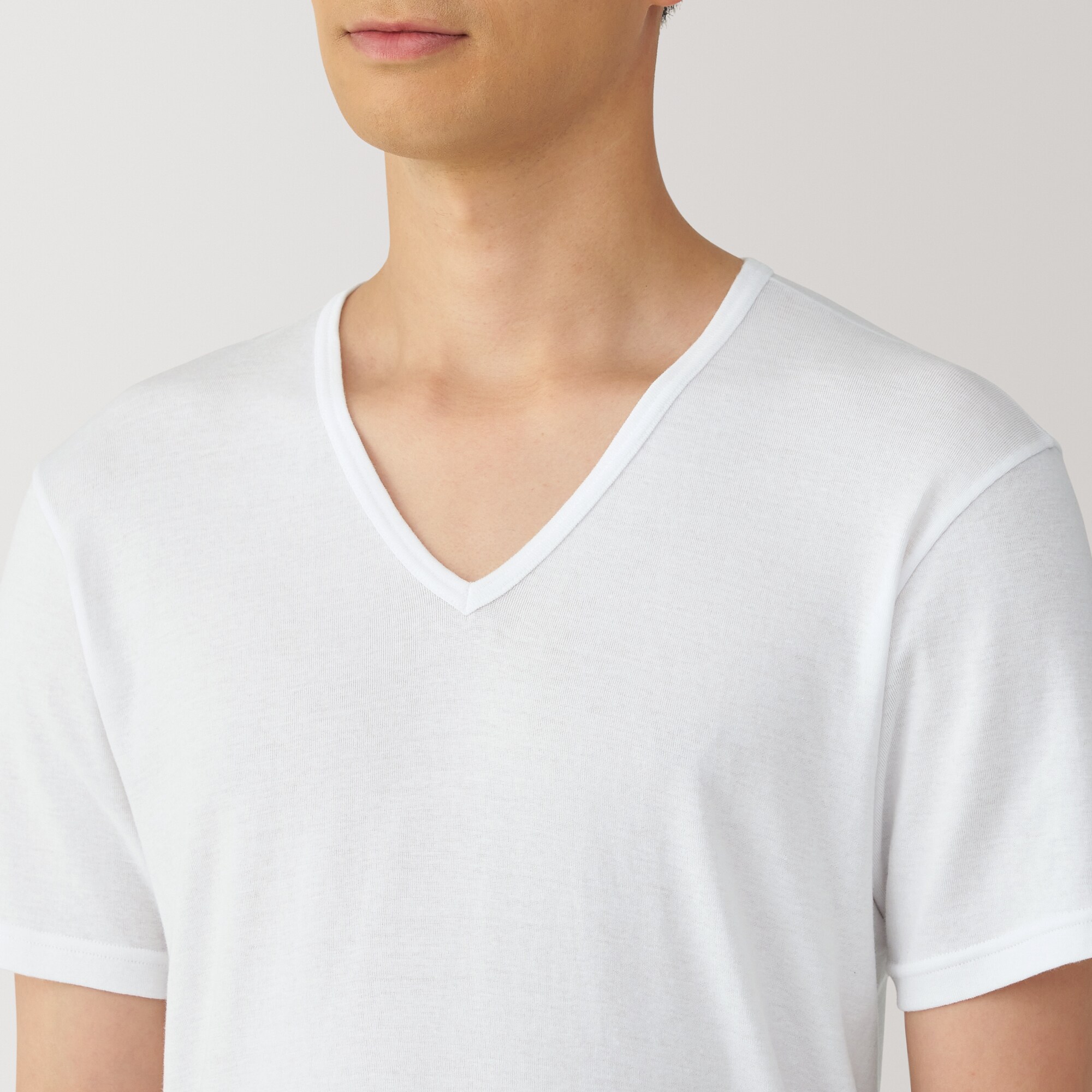 紳士　あったか綿　Ｖネック半袖Ｔシャツ