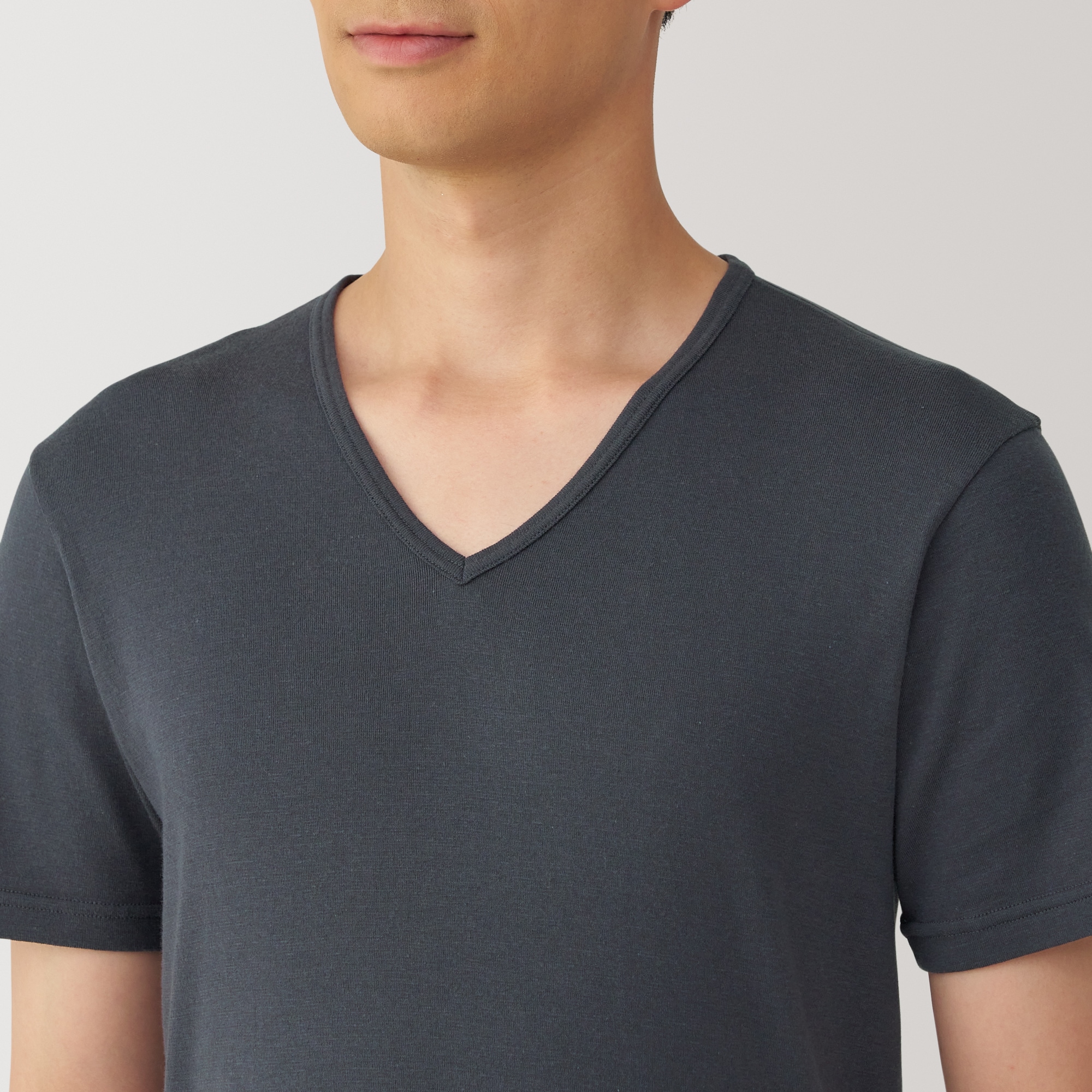 紳士　あったか綿　Ｖネック半袖Ｔシャツ