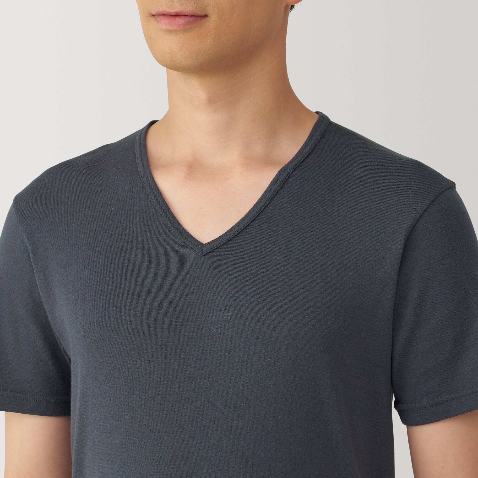 紳士　あったか綿　Ｖネック半袖Ｔシャツ