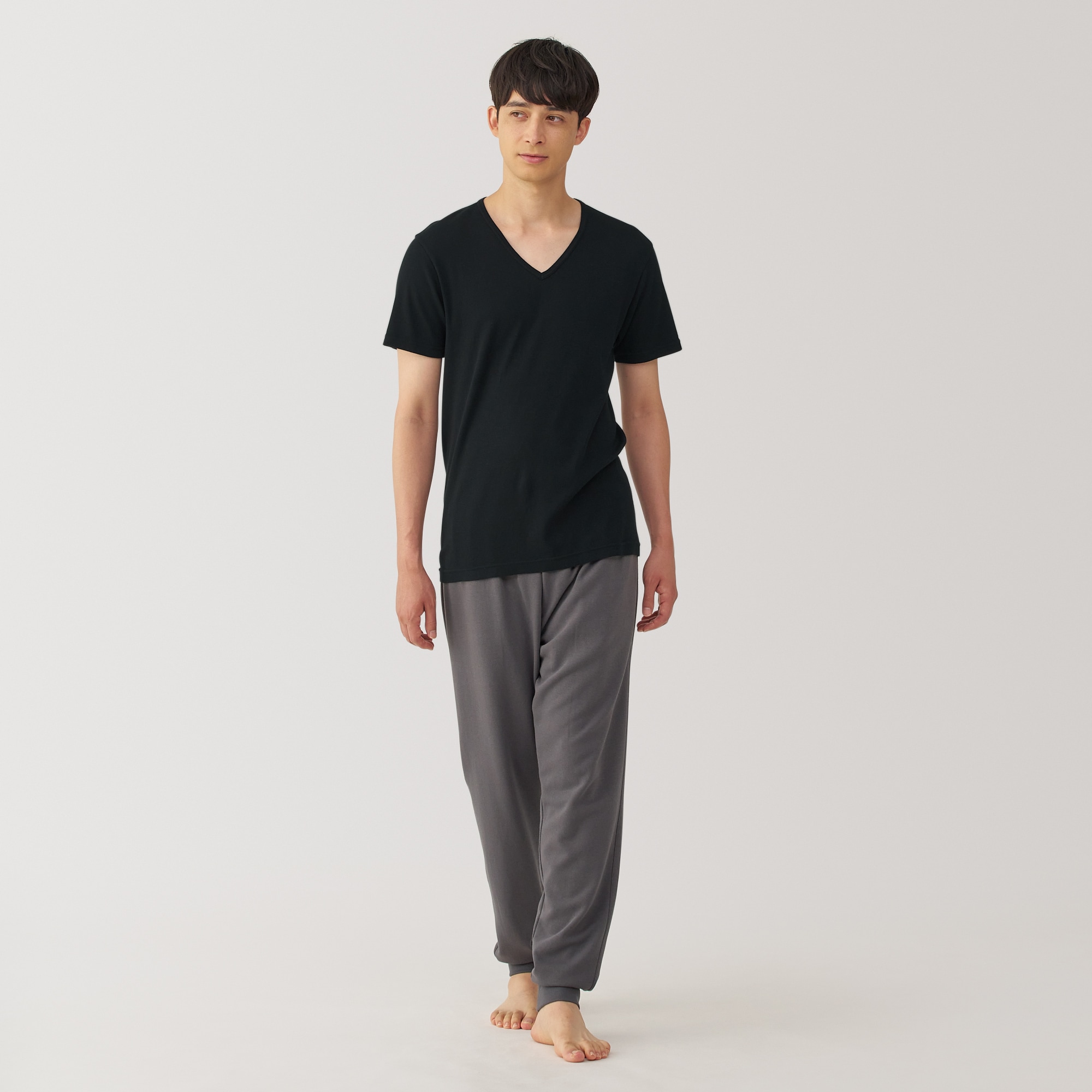 紳士　あったか綿　Ｖネック半袖Ｔシャツ