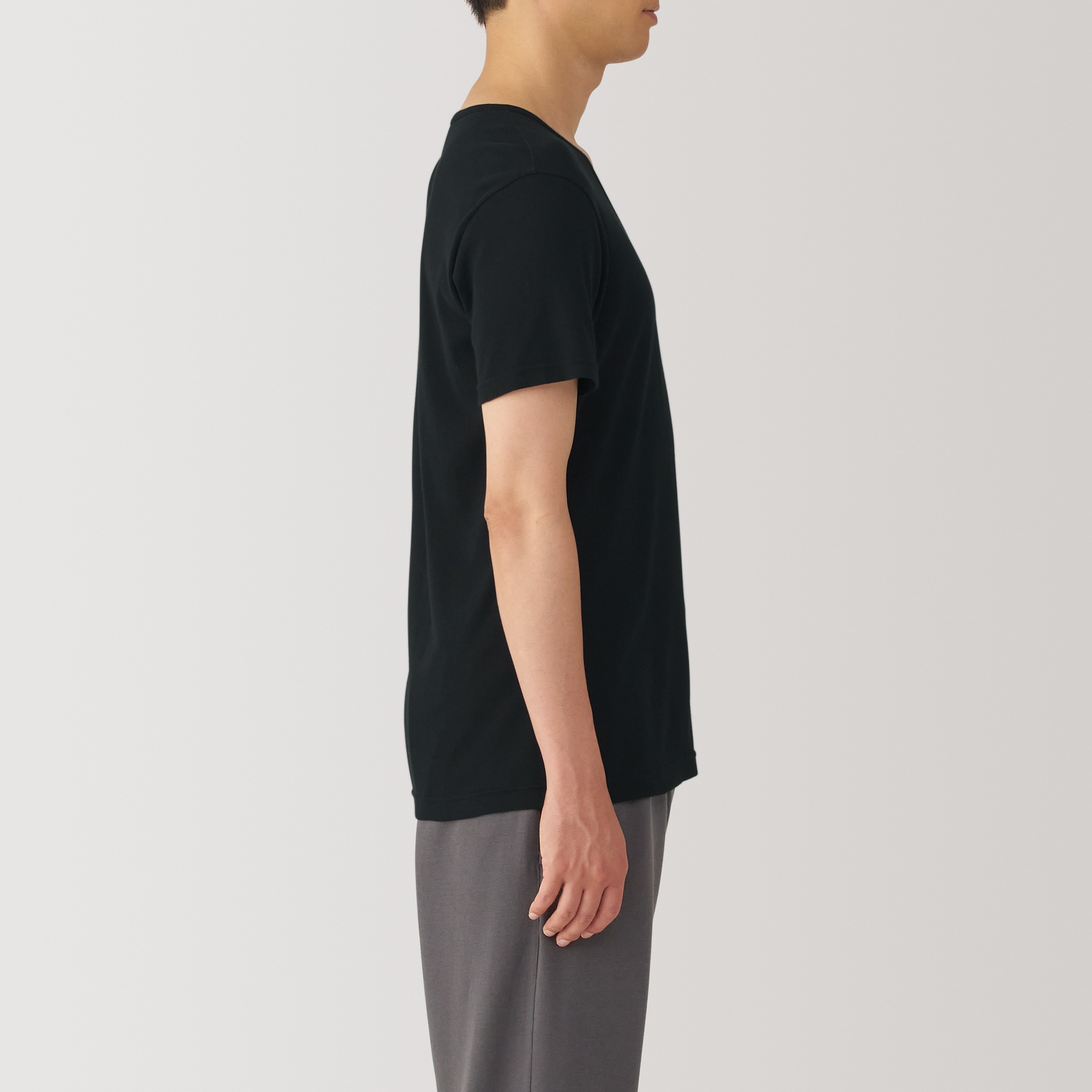 紳士　あったか綿　Ｖネック半袖Ｔシャツ