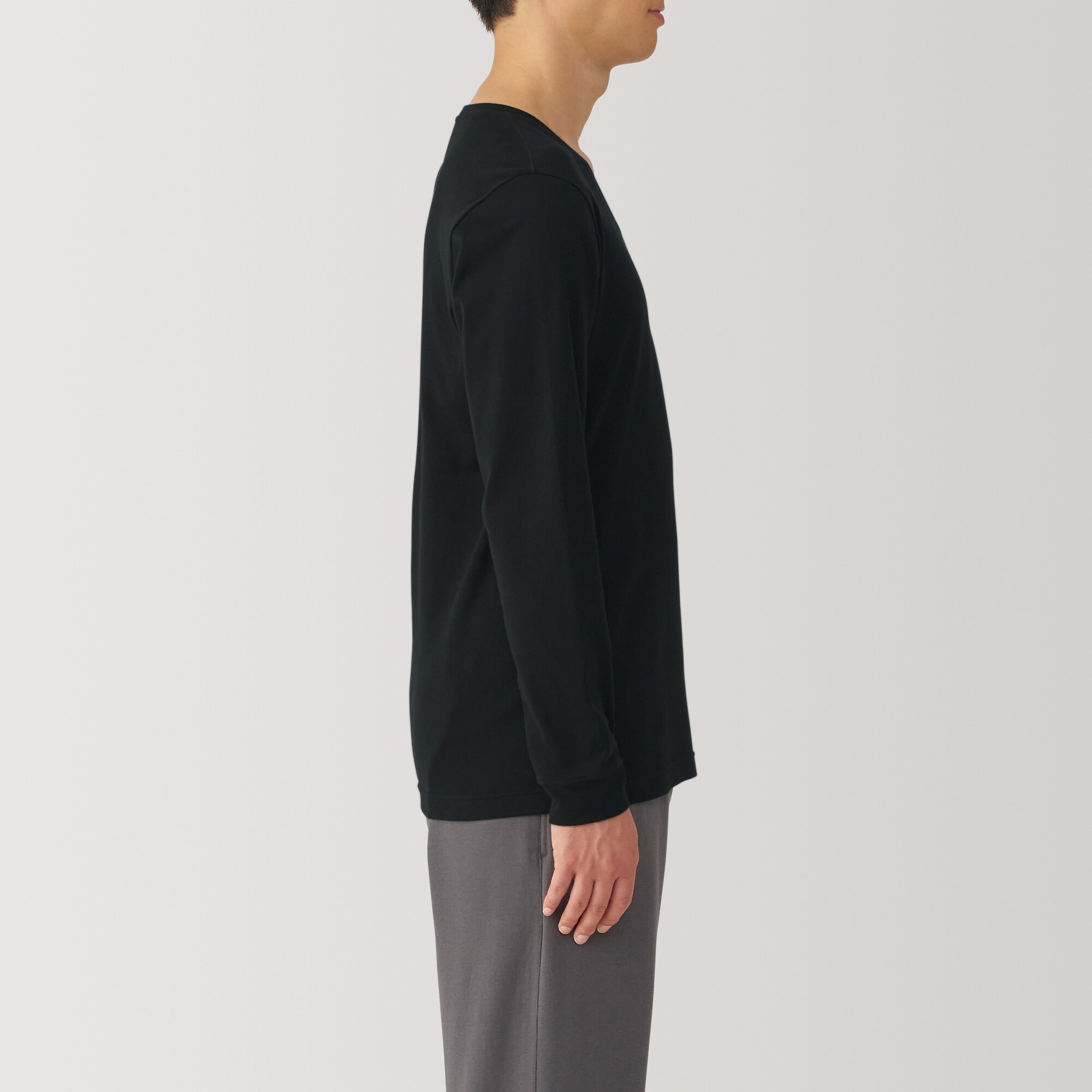 紳士　あったか綿　厚手　Ｖネック長袖Ｔシャツ