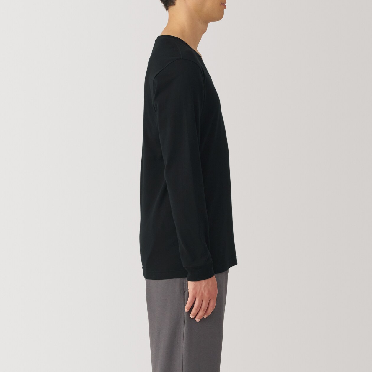 紳士　あったか綿　厚手　Ｖネック長袖Ｔシャツ