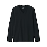 紳士　あったか綿　厚手　Ｖネック長袖Ｔシャツ