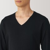 紳士　あったか綿　厚手　Ｖネック長袖Ｔシャツ