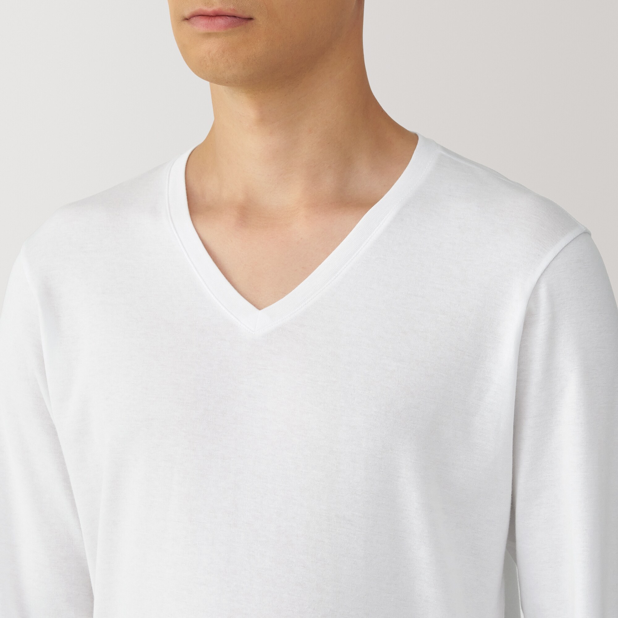 紳士　あったか綿　厚手　Ｖネック長袖Ｔシャツ