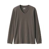 紳士　あったか綿　厚手　Ｖネック長袖Ｔシャツ