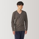 紳士　あったか綿　厚手　Ｖネック長袖Ｔシャツ