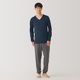 紳士　あったか綿　厚手　Ｖネック長袖Ｔシャツ