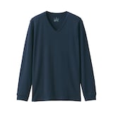 紳士　あったか綿　厚手　Ｖネック長袖Ｔシャツ