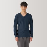 紳士　あったか綿　厚手　Ｖネック長袖Ｔシャツ
