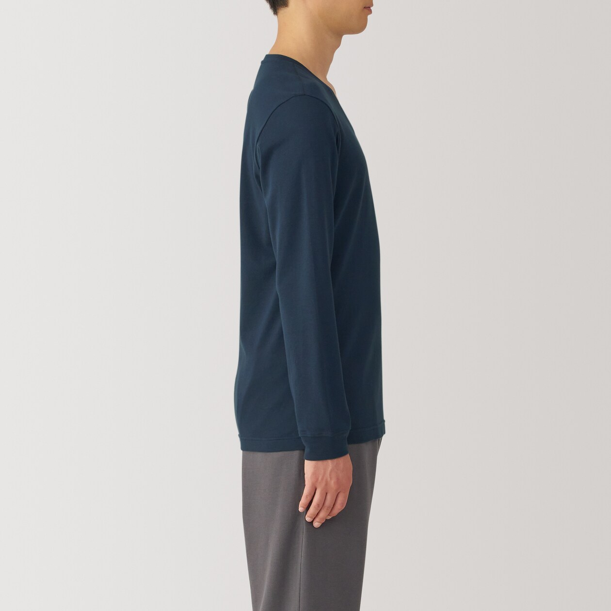 紳士　あったか綿　厚手　Ｖネック長袖Ｔシャツ
