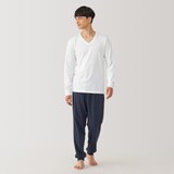 紳士　あったか綿　厚手　Ｖネック長袖Ｔシャツ