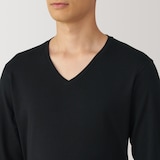 紳士　あったか綿　厚手　Ｖネック長袖Ｔシャツ