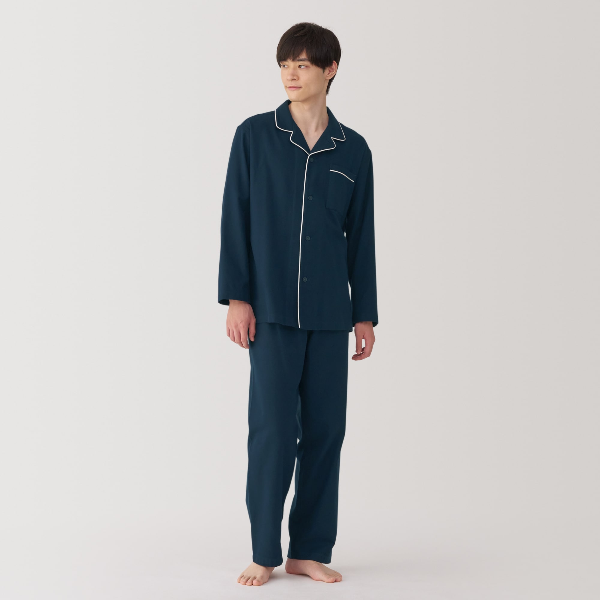 紳士 脇に縫い目のない フランネルパジャマ | 無印良品