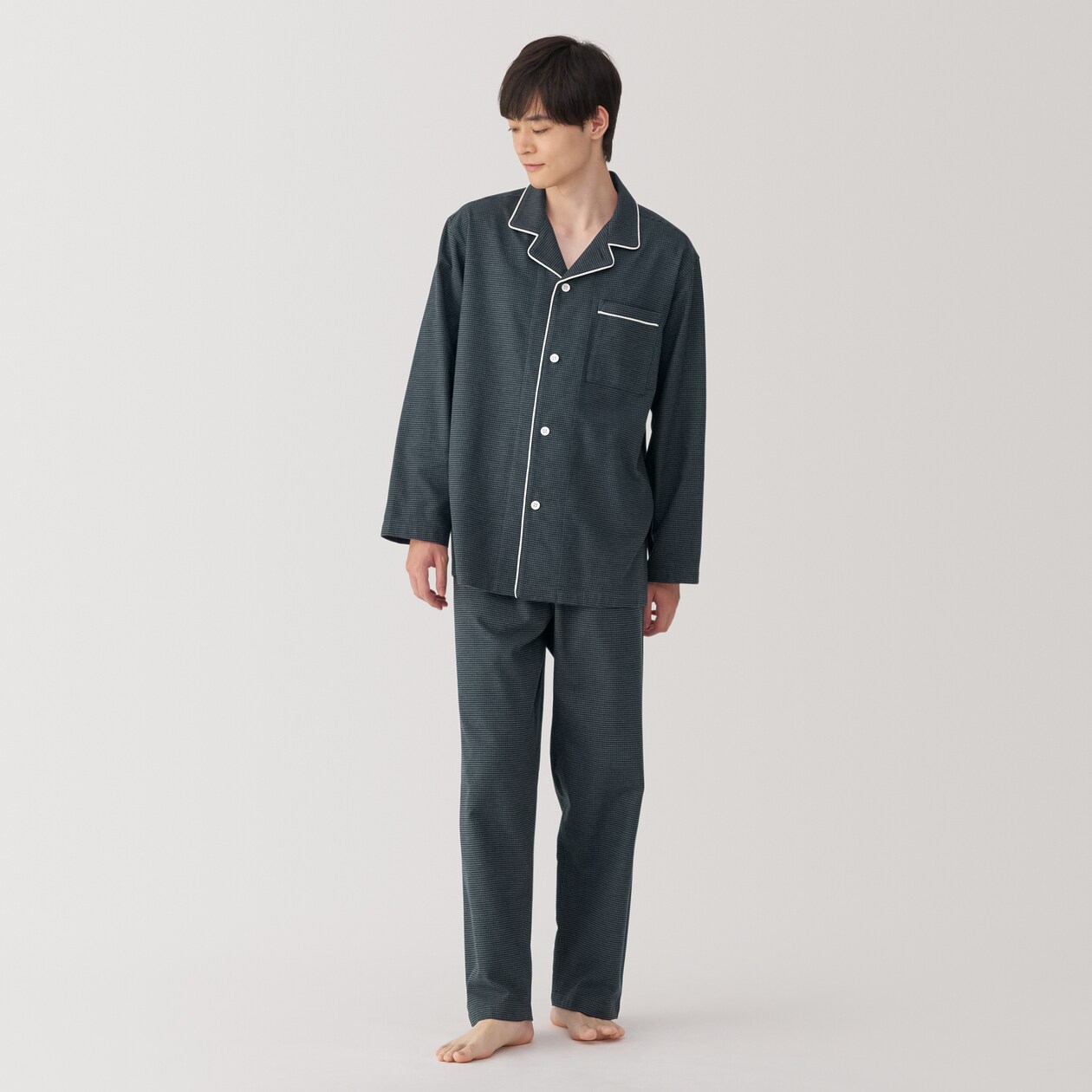 紳士 脇に縫い目のない フランネルパジャマ | 無印良品