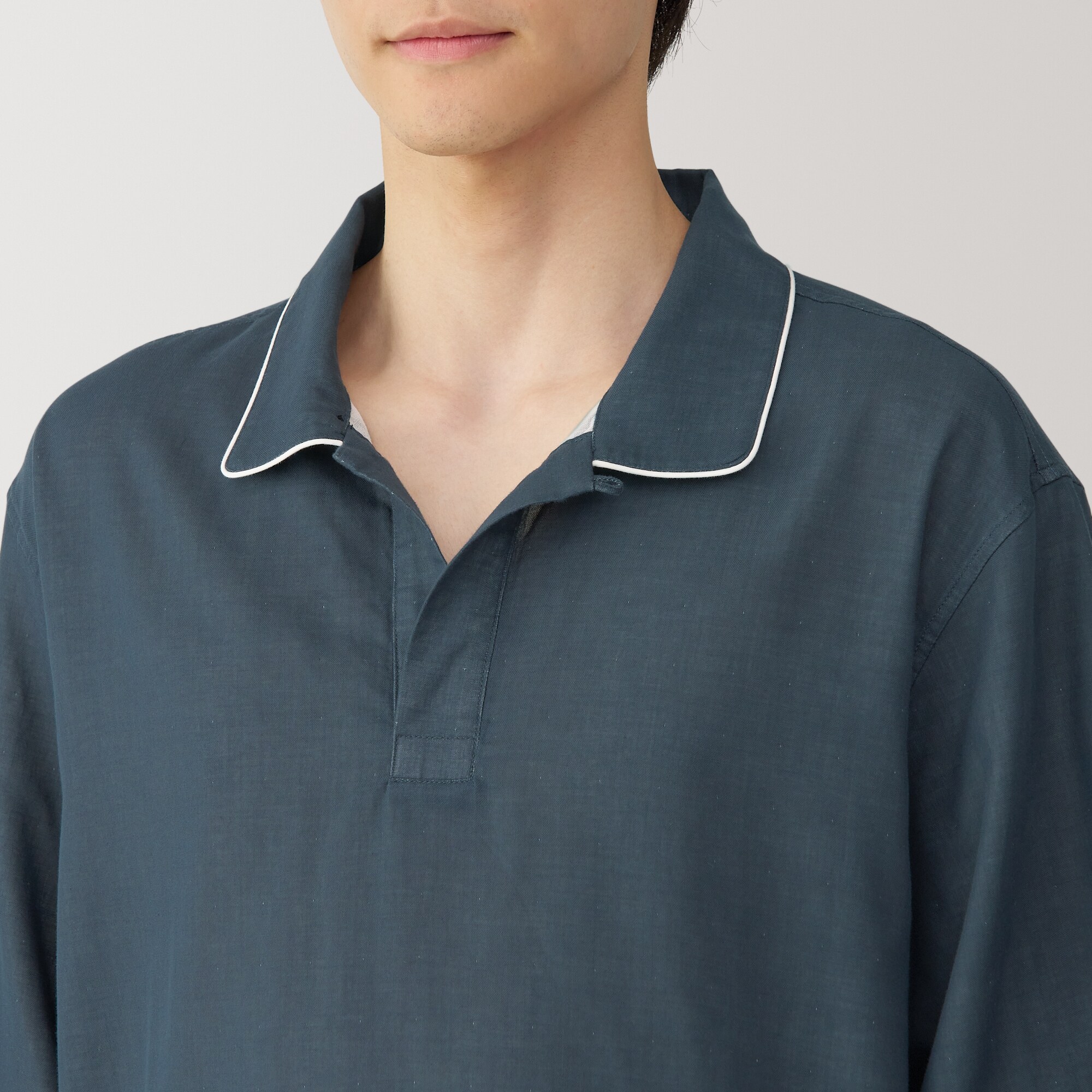 紳士 二重ガーゼ スキッパー半袖パジャマ | 無印良品