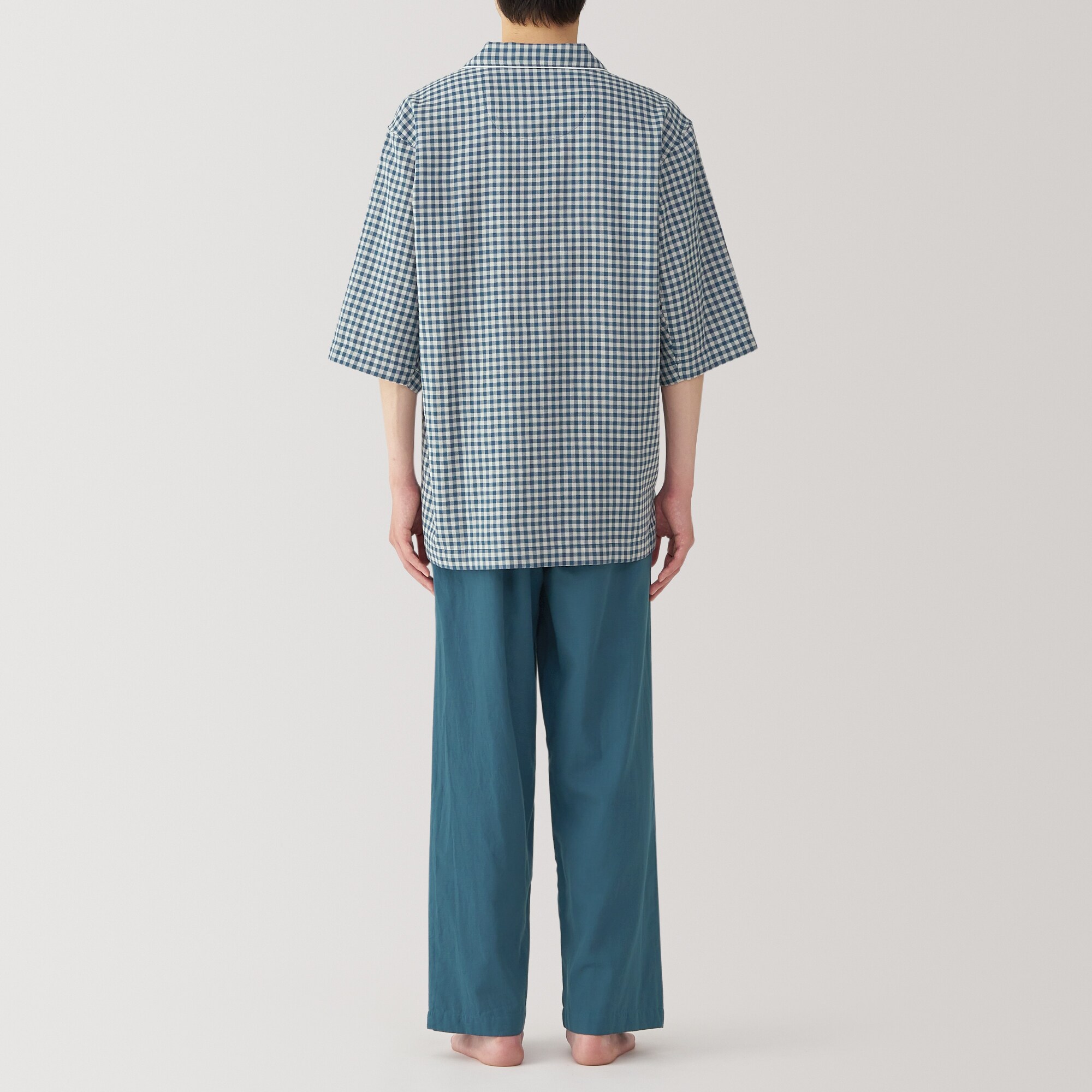 紳士 二重ガーゼ スキッパー半袖パジャマ | 無印良品