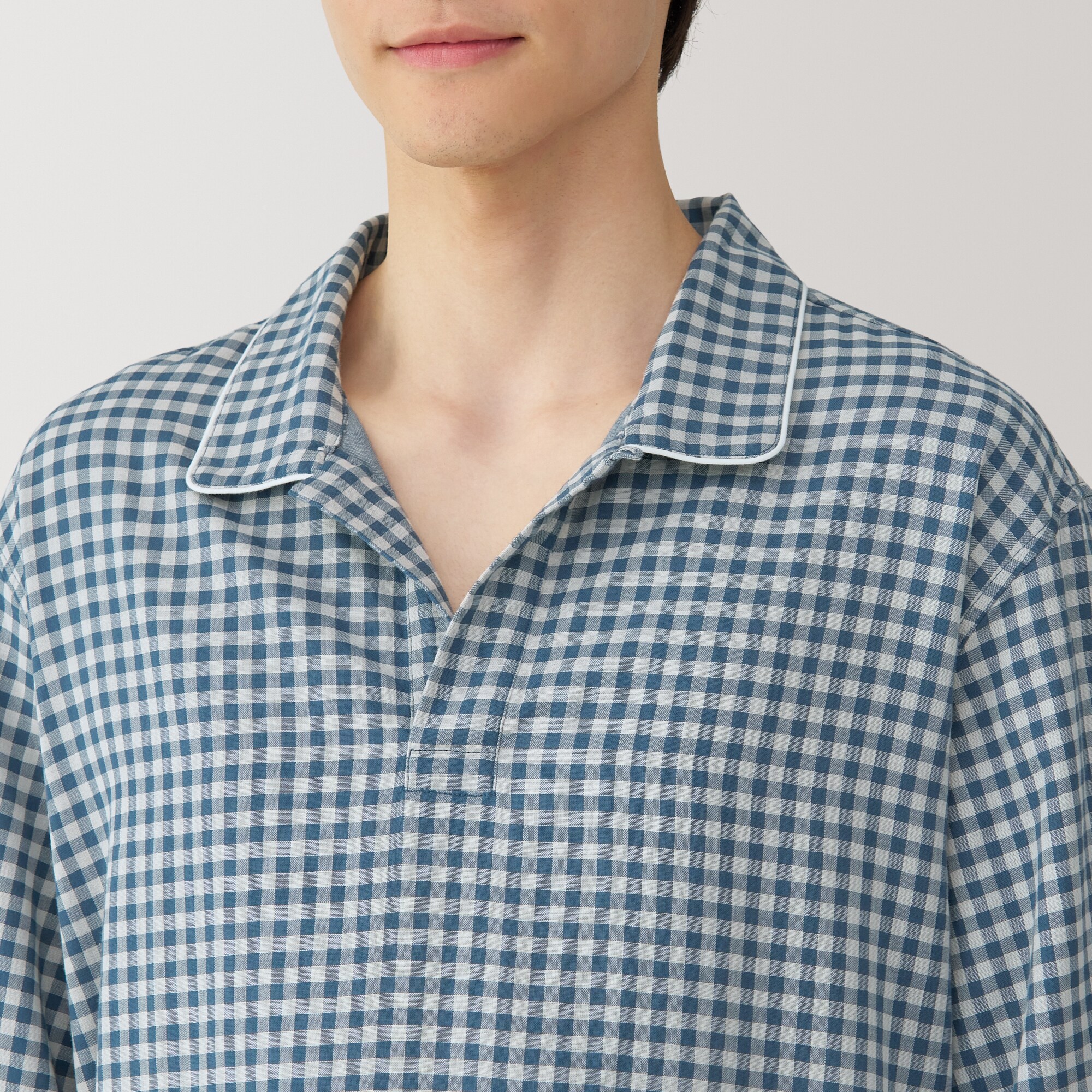 紳士 二重ガーゼ スキッパー半袖パジャマ | 無印良品