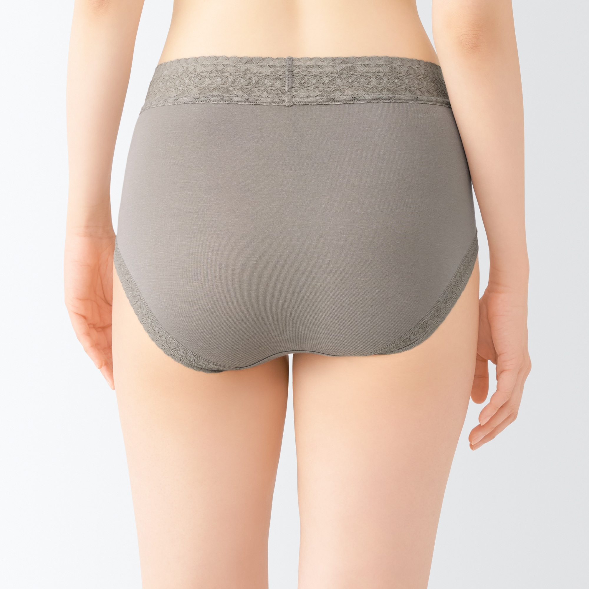 婦人　なめらかレース付きハイライズショーツ